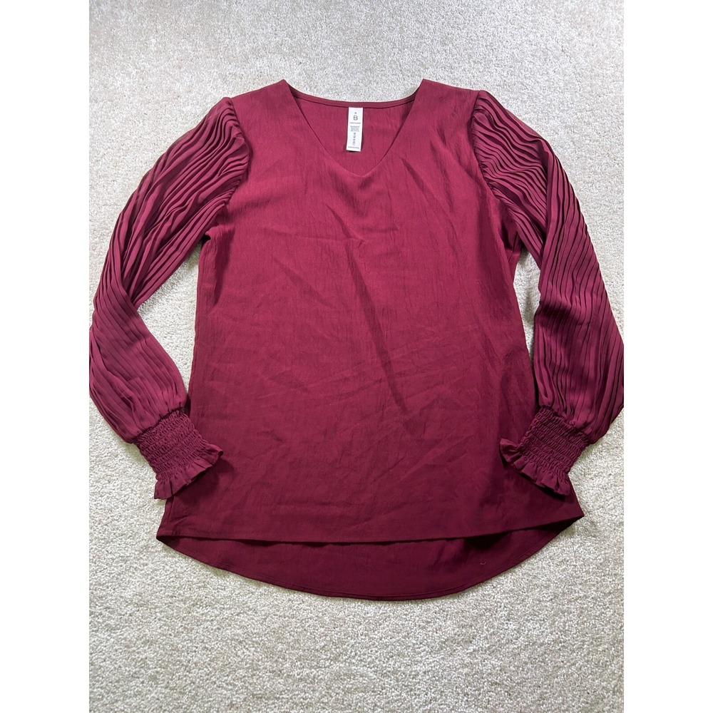 Womens Size S‎ Burgundy Long Sleeve Top Whimsigoth Dark Corporate Goth